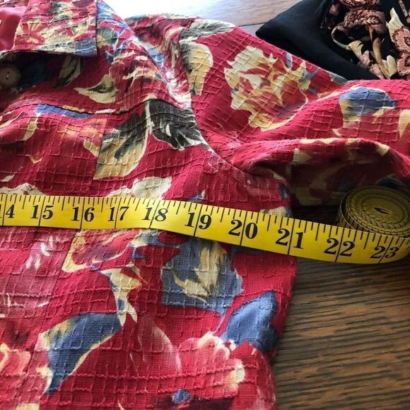 Coldwater Creek Red Floral Print Cotton Cottagecore Jacket Size PM - Picture 10 of 14